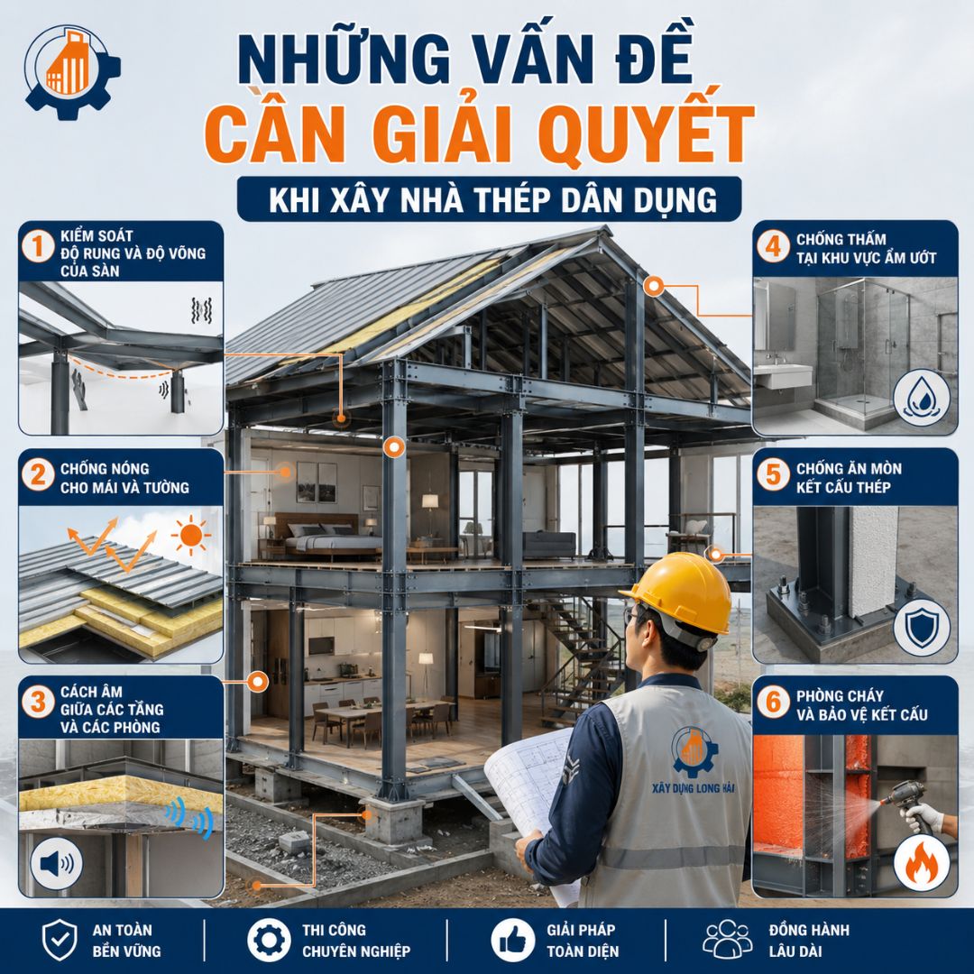 NHỮNG VẤN ĐỀ CẦN GIẢI QUYẾT KHI XÂY NHÀ THÉP DÂN DỤNG