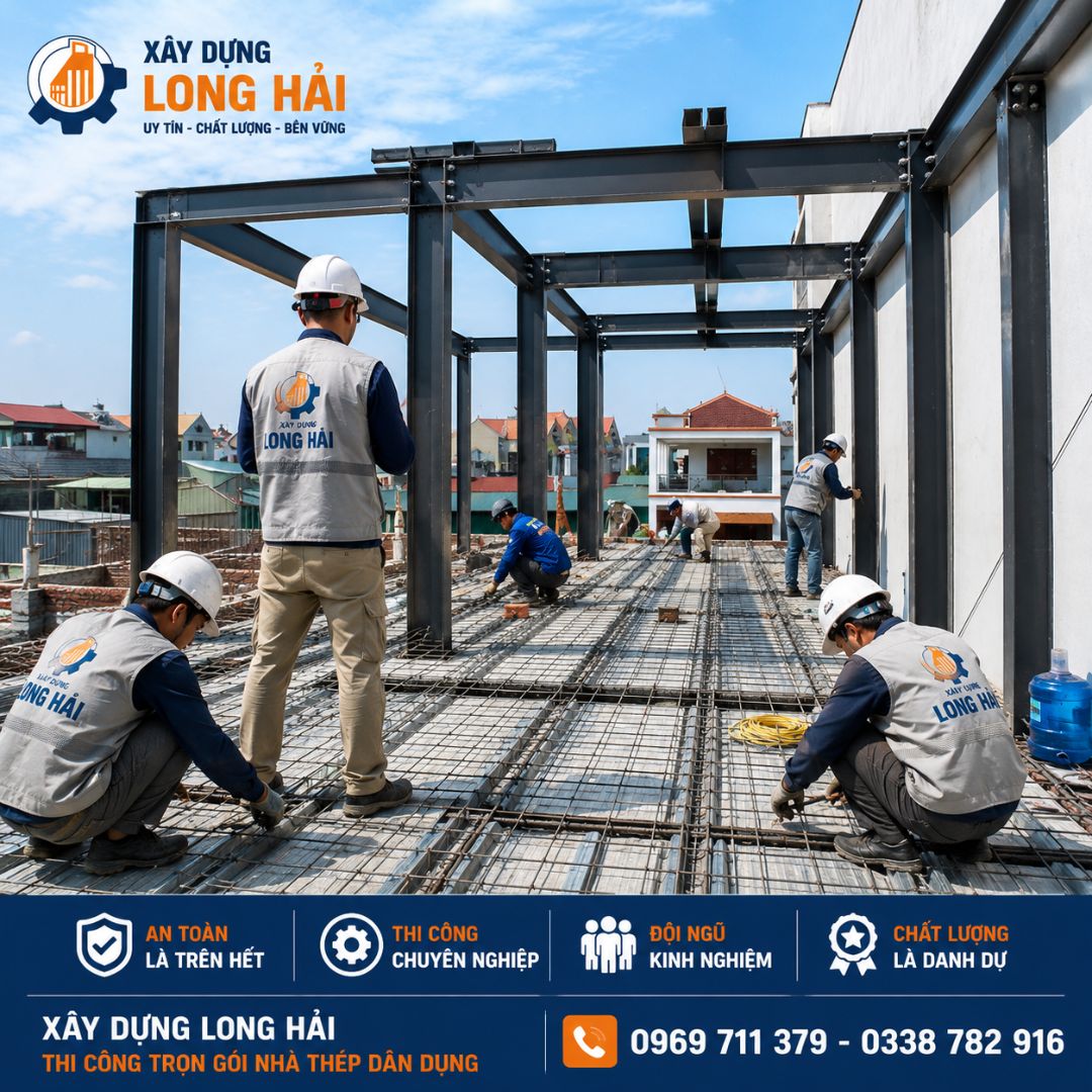 QUY TRÌNH THI CÔNG NHÀ THÉP DÂN DỤNG