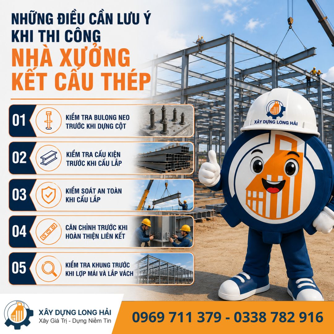 Những Điều Cần Lưu Ý Khi Thi Công Nhà Xưởng Kết Cấu Thép