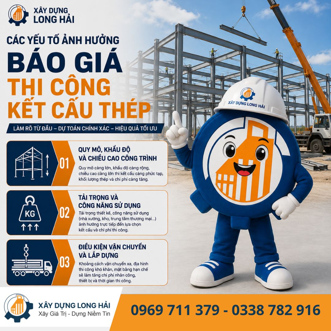 Các Yếu Tố Ảnh Hưởng Báo Giá Thi Công Kết Cấu Thép